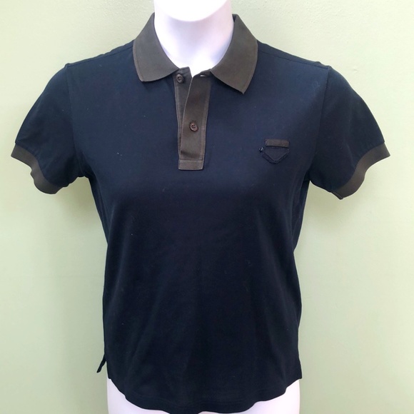 Prada Green & Navy Blue Polo - Picture 1 of 9